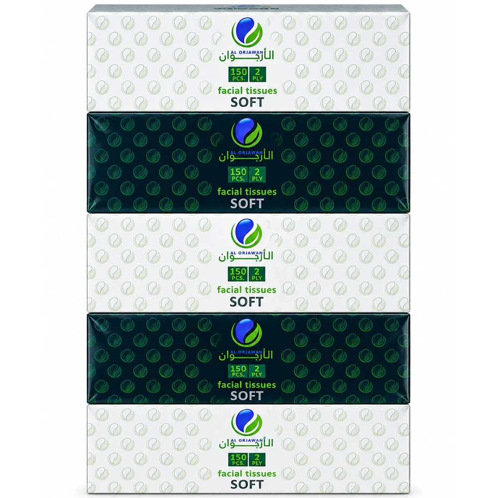 Al Orjawan Soft Facial Tissues 150 Sheets 2-Ply 5 Boxes