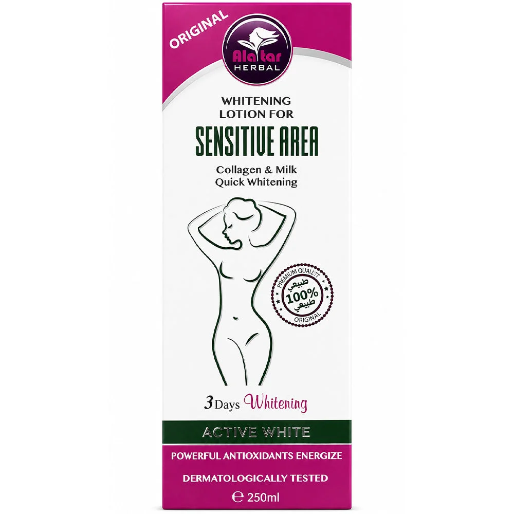 Alattar Herbal Whitening Lotion for Sensitive Area Collagen & Milk 250ml