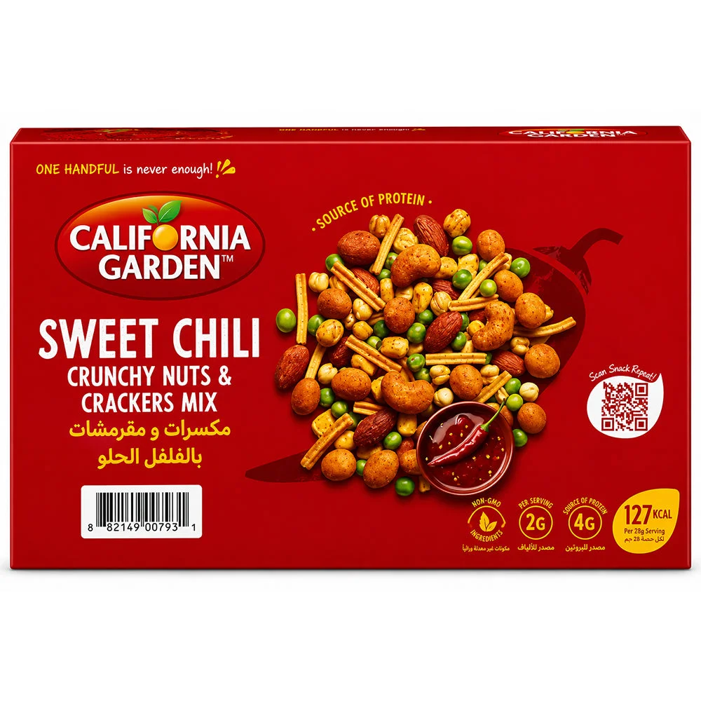 California Garden Sweet Chili Crunchy Nuts & Crackers Mix 127g