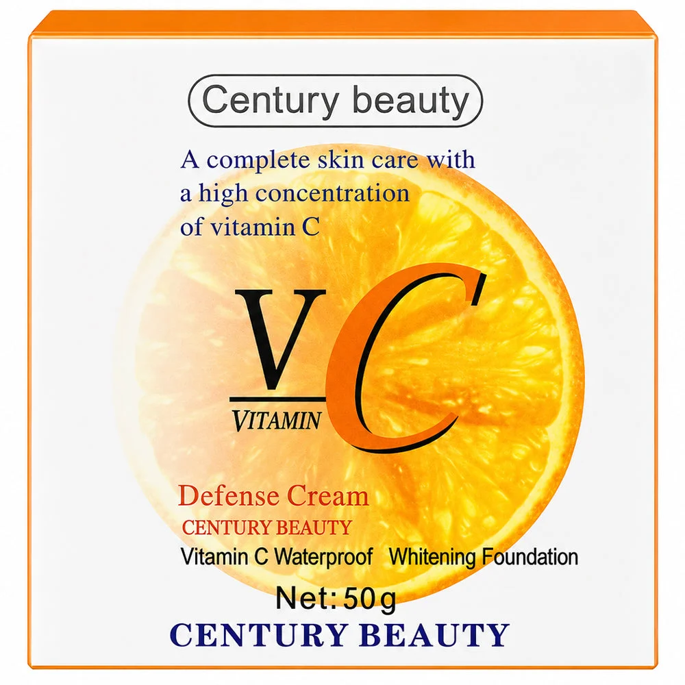 Century Beauty Vitamin C Defense Cream Waterproof Whitening Foundation 50g