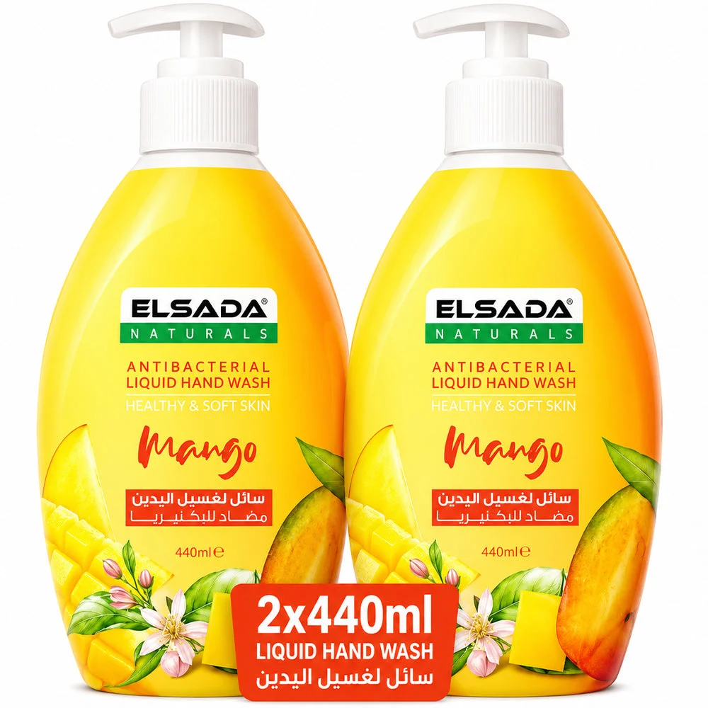 Elsada Naturals Mango Antibacterial Liquid Hand Wash Twin Pack 2x440ml