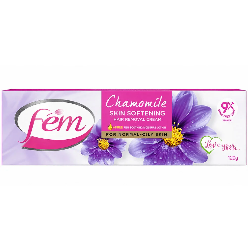 Fem Chamomile Hair Removal Cream for Normal to Oily Skin 120g