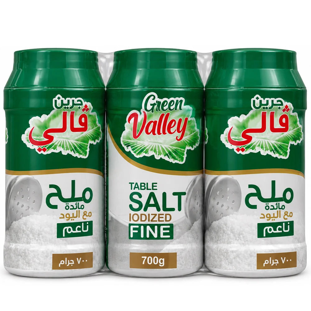 Green Valley Fine Iodized Table Salt 3×700g