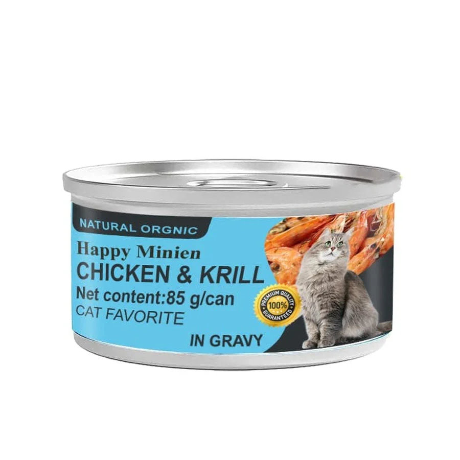 Happy Minien Chicken & Krill Cat Food in Gravy 85g