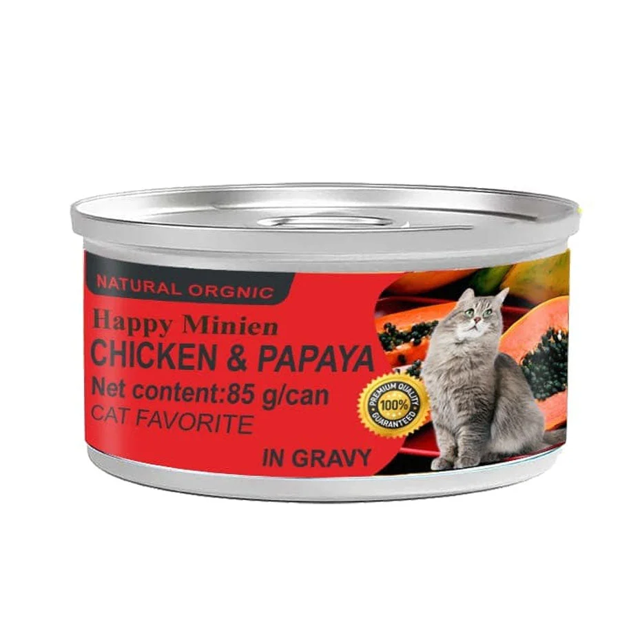 Happy Minien Chicken & Papaya Cat Food in Gravy 85 G
