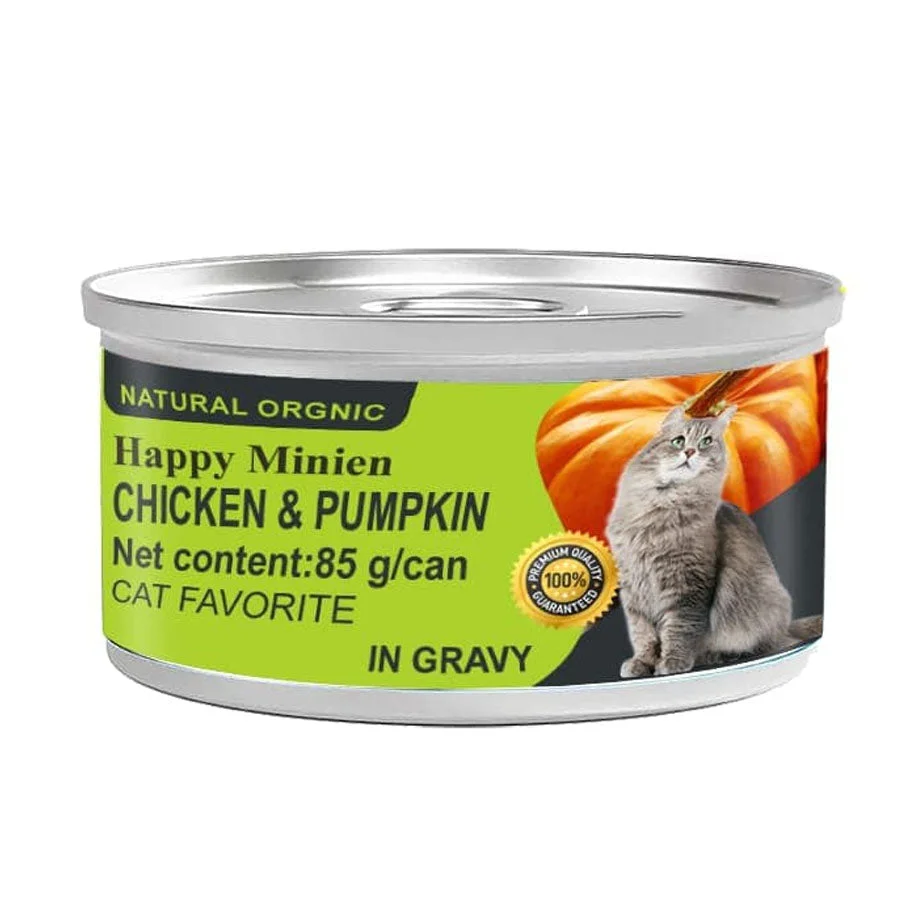 Happy Minien Chicken & Pumpkin Cat Food in Gravy 85 G