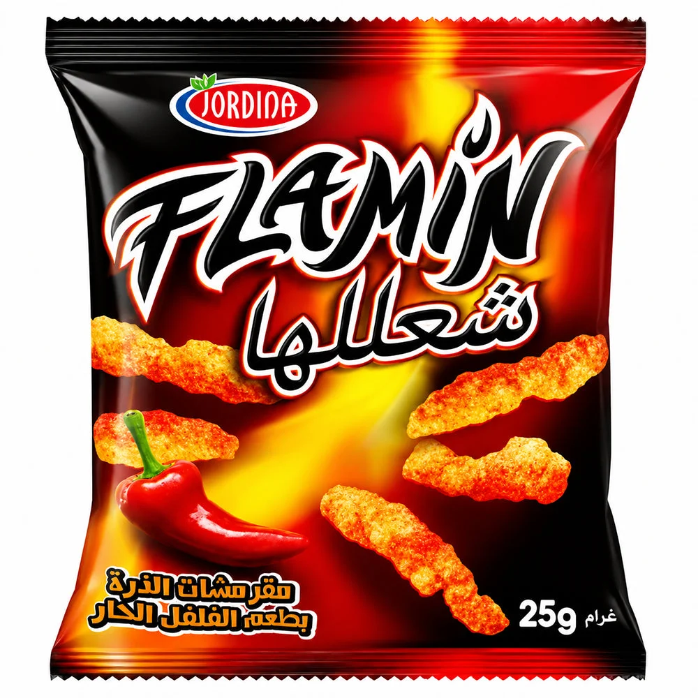 Jordina Flamin Hot Chili Corn Snacks 25g