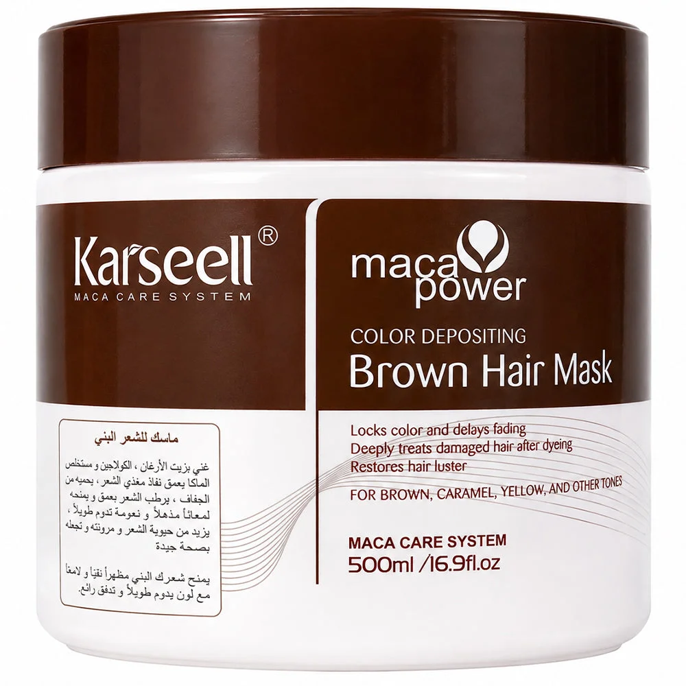 Karseell Maca Power Color Depositing Brown Hair Mask 500ml