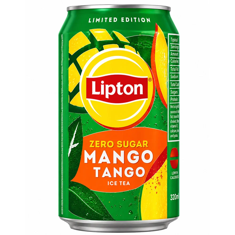 Lipton Zero Sugar Mango Tango Ice Tea Can 320ml