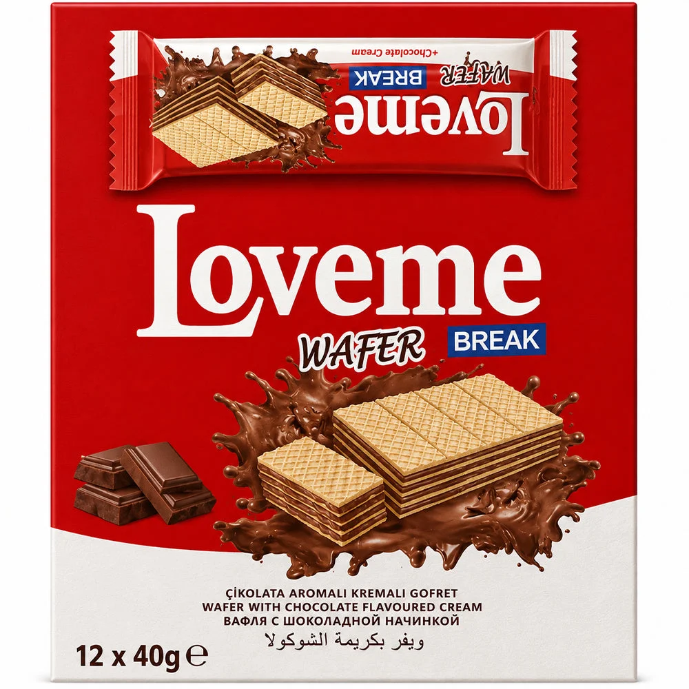 Loveme Wafer Break Chocolate Cream 12×40g