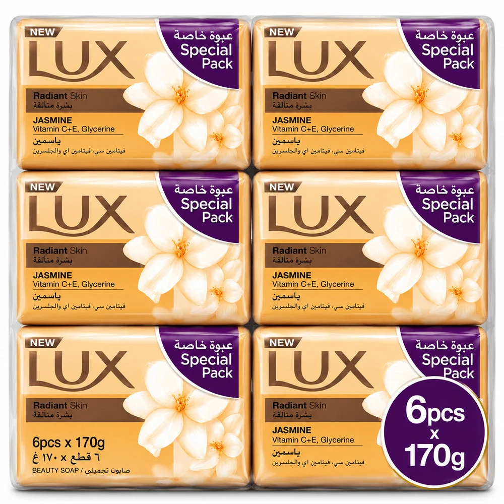 Lux Radiant Skin Jasmine Beauty Soap 6 x 170g