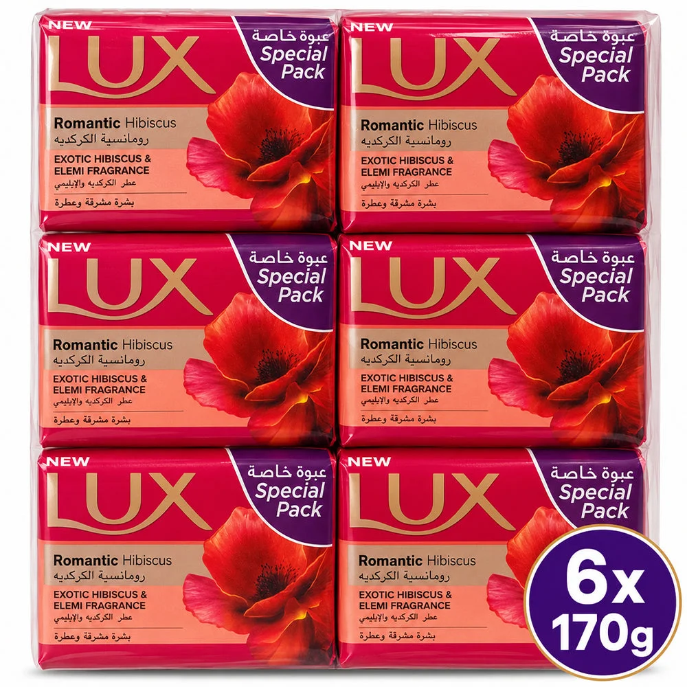 Lux Romantic Hibiscus Beauty Soap 6 x 170g