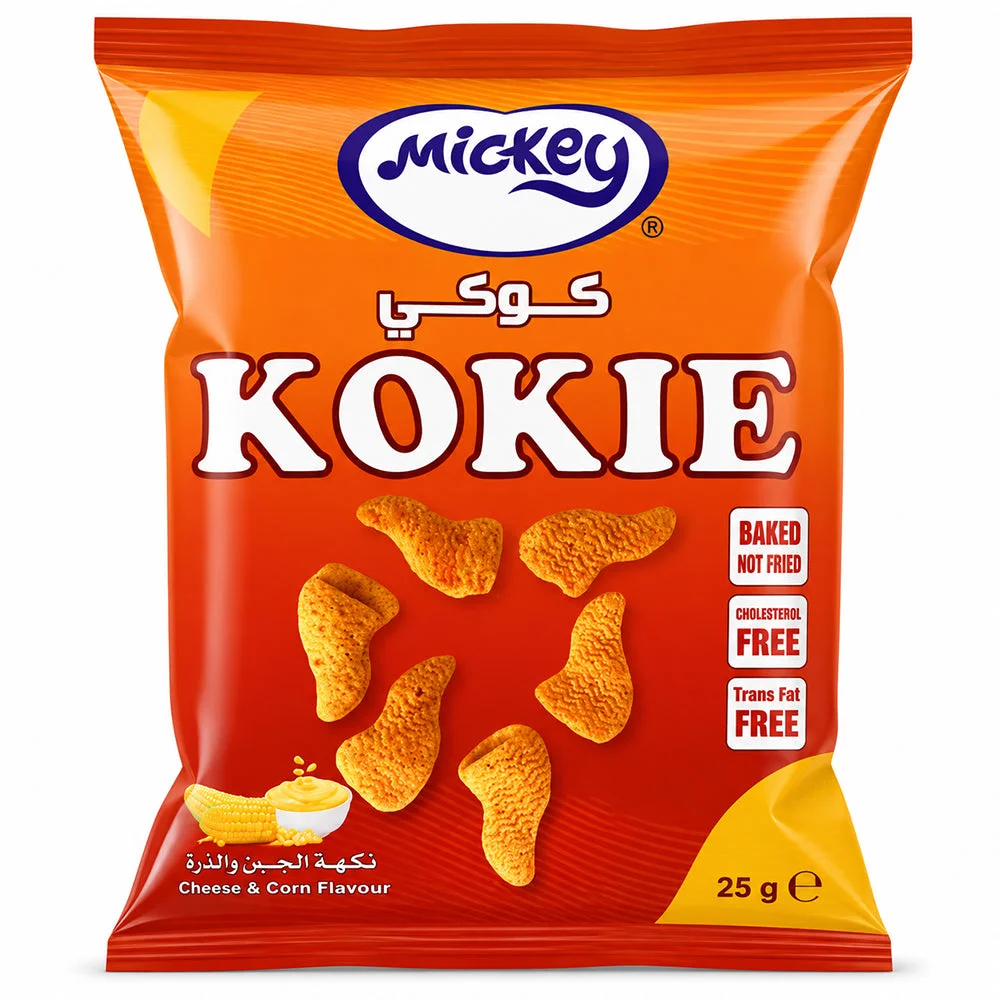 Mickey Kokie Cheese & Corn Flavour Snack 25g