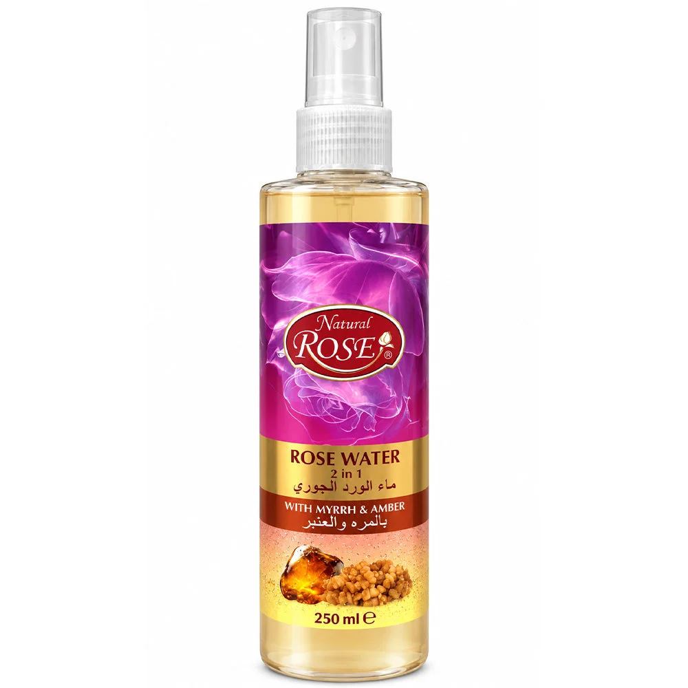 Natural Rose Rose Water 2 in 1 with Myrrh & Amber 250ml