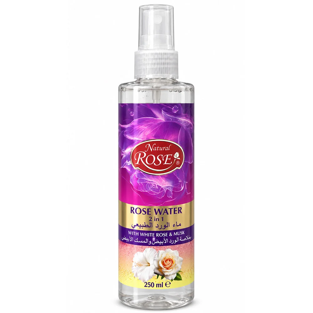 Natural Rose Rose Water 2 in 1 with White Rose & Musk 250ml