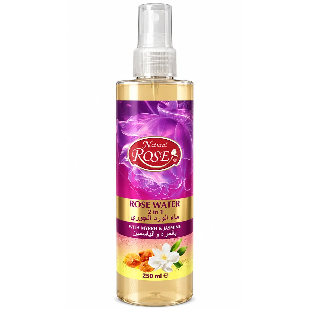Natural Rose Water 2 in 1 with Myrrh & Jasmine 250ml