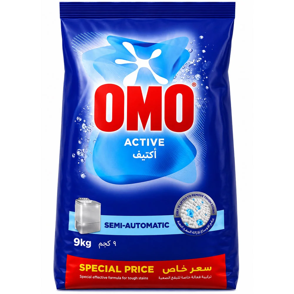 OMO Active Semi-Automatic Laundry Detergent Powder 9kg