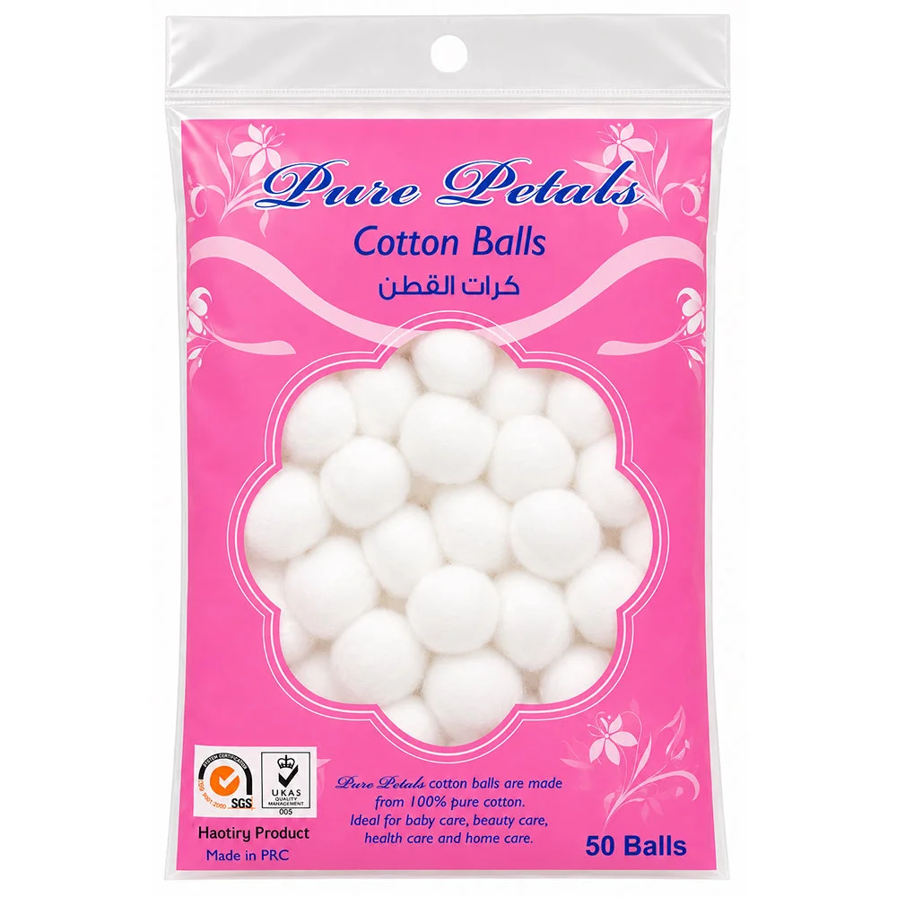 Pure Petals Cotton Balls 50 Balls 100% Cotton