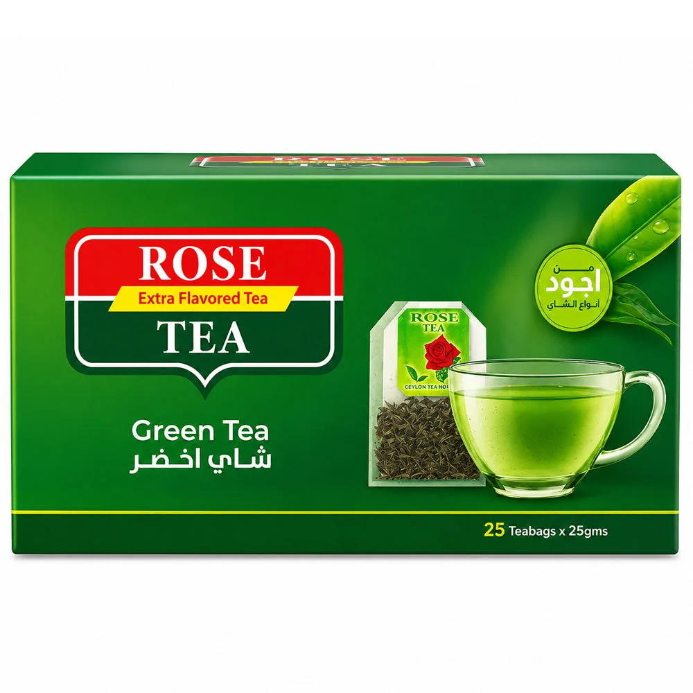Rose Green Tea 25 Tea Bags 25g