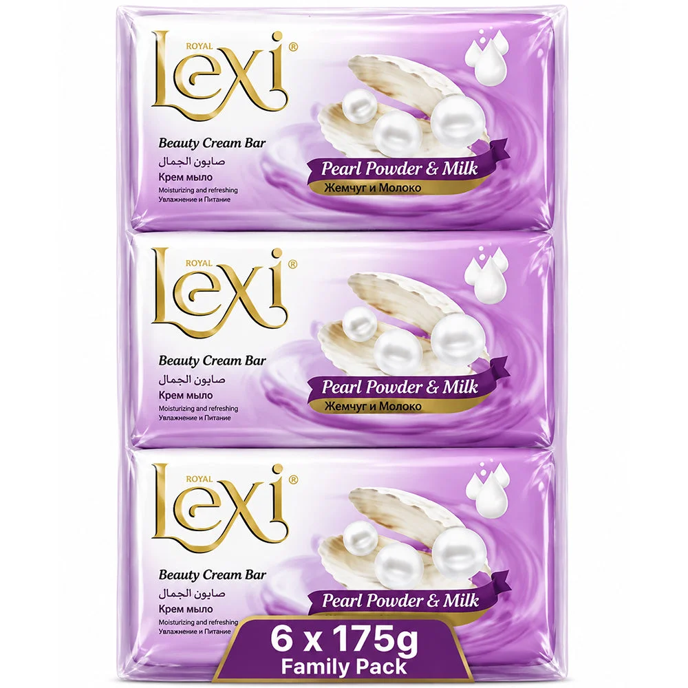 Royal Lexi Pearl Powder & Milk Beauty Cream Bar 6 × 175g