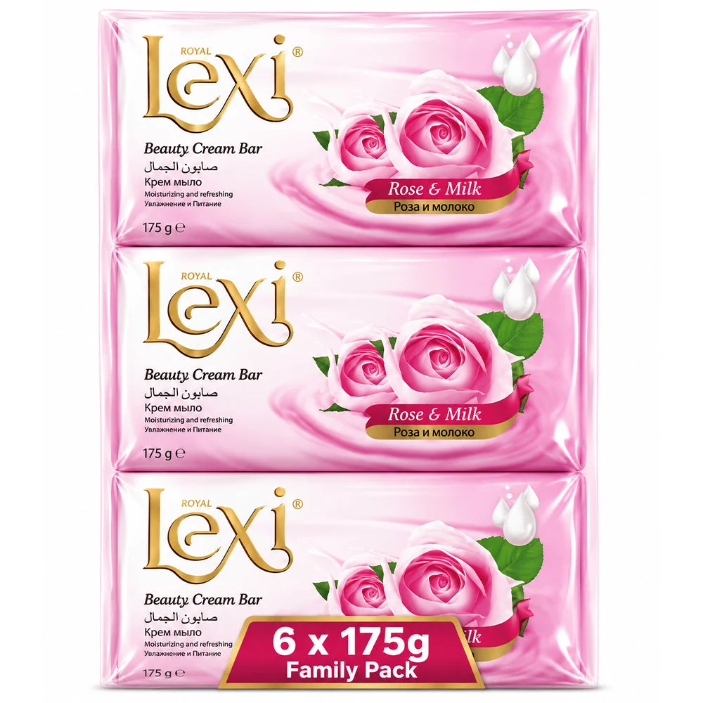 Royal Lexi Rose & Milk Beauty Cream Bar 6 × 175g
