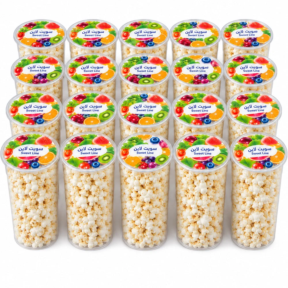 Sweet Line White Puffed Corn Snack Cups 25×15g