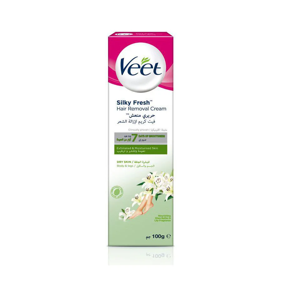 Veet Shea Butter & LiLy Fragrance Hair Removal Cream for Dry Skin Legs & Body 100 g
