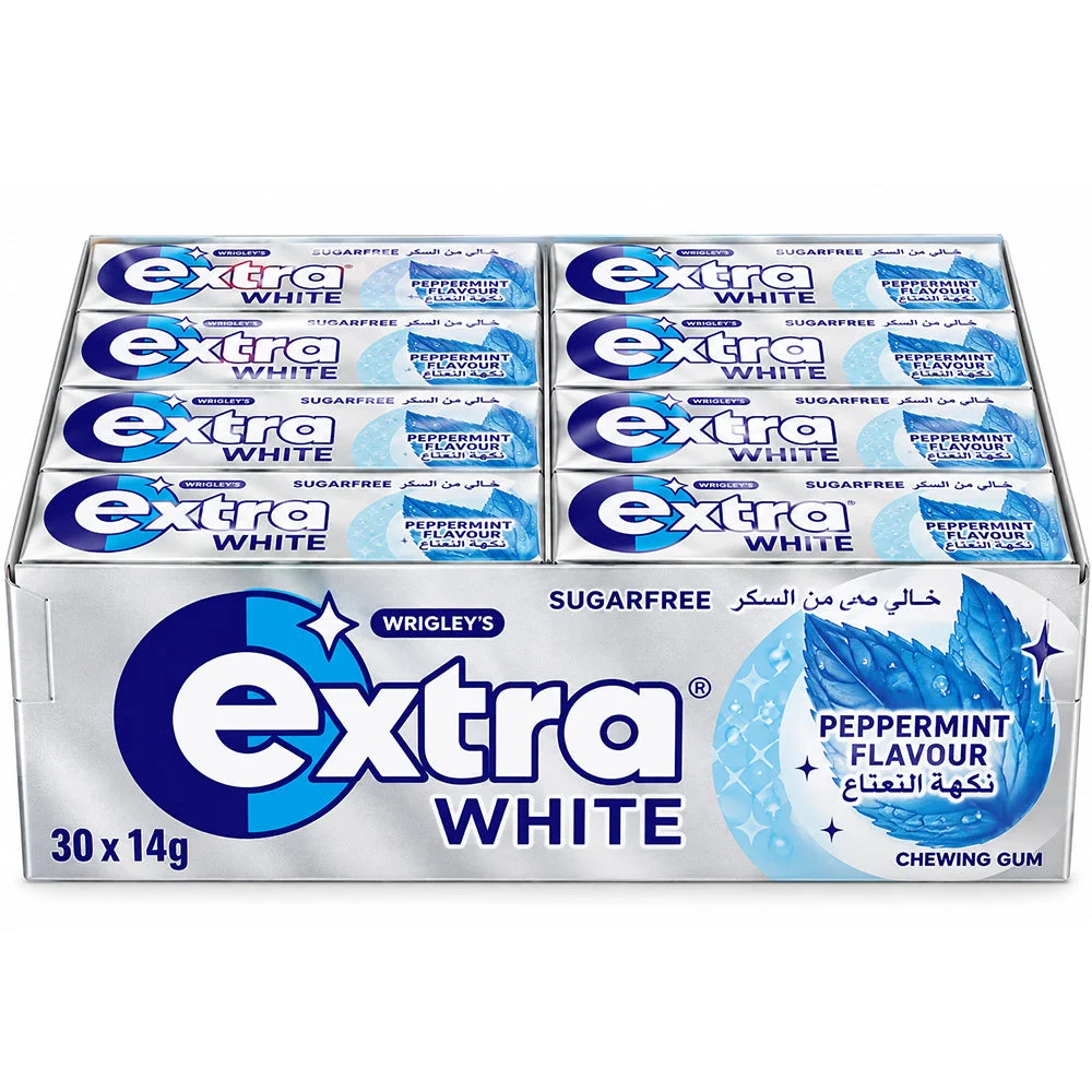 Wrigley’s Extra White Sugarfree Peppermint Chewing Gum 30×14g