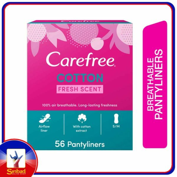 Carefree Panty Liners Cotton Fresh Scent 56pcs