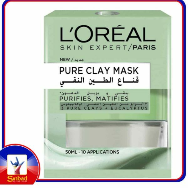 LOreal Paris Pure Clay Green Mask Purifies And Mattifies 50ml