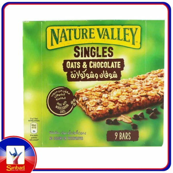 Natural Valley Crunchy Cereal Bars Oats and Chocolate 9 x 21g
