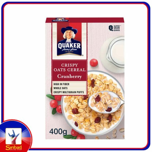 Quaker Crispy Oats Cereal Cranberry 400g