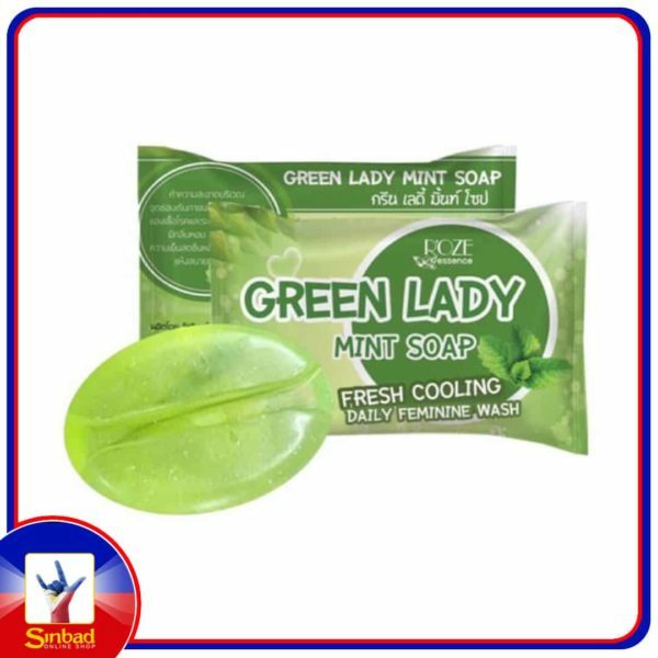 Green Lady Mint Soap Daily Feminine Wash By ROZE Essence 30g
