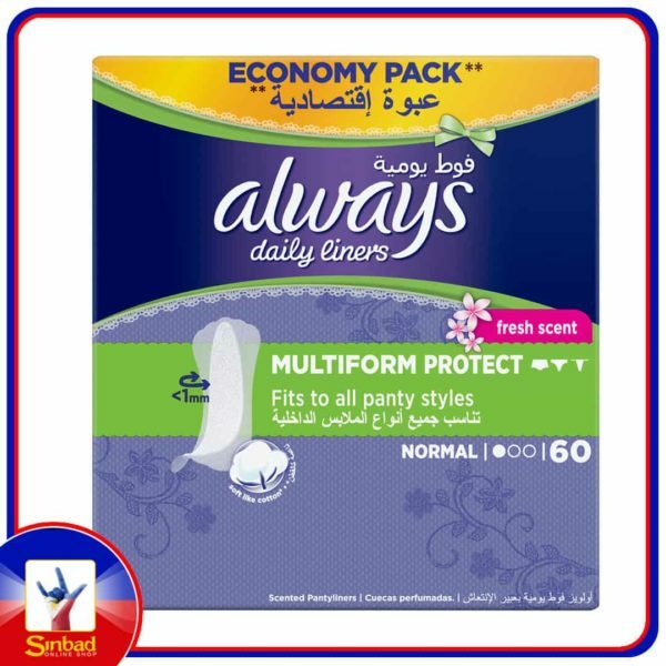 Always Daily Liners Multiform With Fresh Scent Normal 60pcs