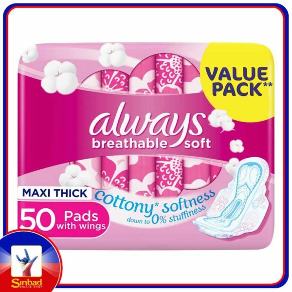 Always Breathable Soft Maxi Thick Large Sanitary Pads with Wings 50pcs