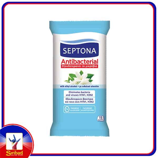 Septona Antibacterial Wet Wipes Jasmine 15pcs