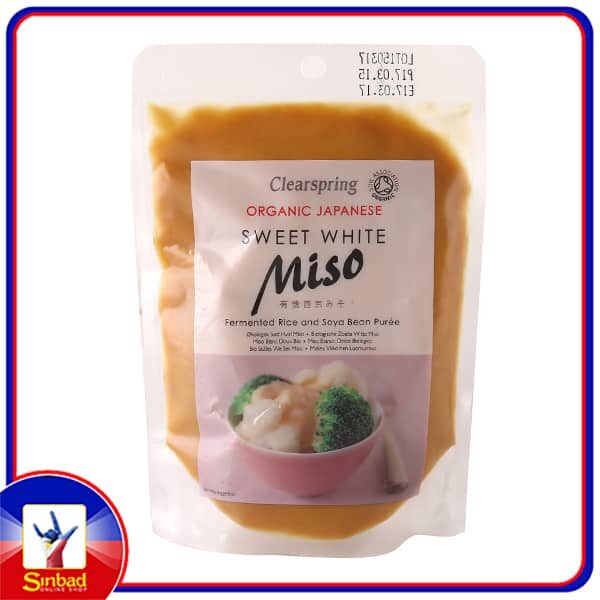 Clearspring Organic Japanese Sweet White Miso Fermented Rice And Soya Bean Puree 250g