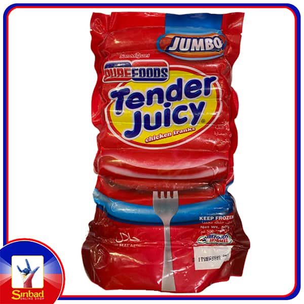 Pure Foods Tender Juicy chicken Franks hotdog Jumbo 500g