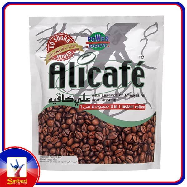 Power Root Alicafe With Essence Of Tongkat Ali And Ginseng 4 In 1 Instant Coffee 12g x 20 Pieces