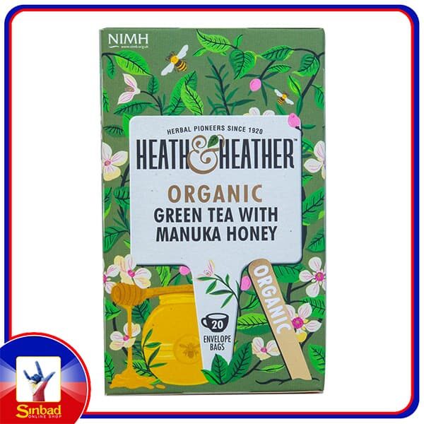 Heath & Heather Organic Green Tea With Manuka Honey Tea Bags 20pcs 40g