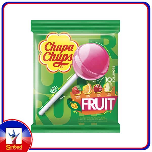 Chupa Chups Assorted Fruit Flavour Lollipops 10pcs