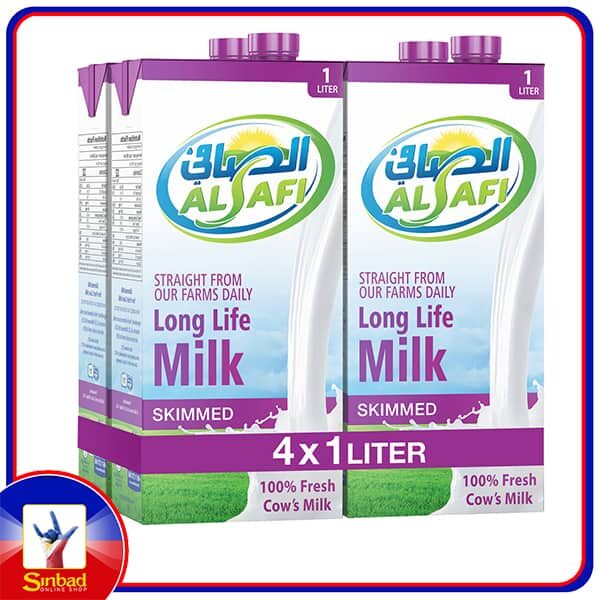 Al Safi UHT Skimmed Milk 4 x 1Litre