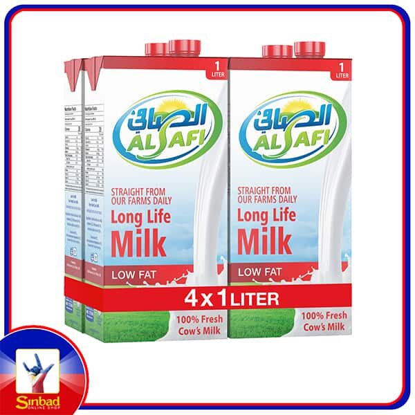 Al Safi UHT Milk Low Fat 4 x 1Litre