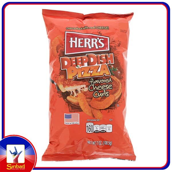 Herrs Deep Dish Pizza Flavored Cheese Curls 198.5g