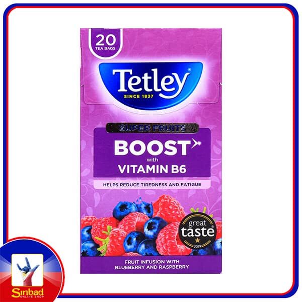 Tetley Super Fruits Boost Blueberry & Raspberry 20pcs