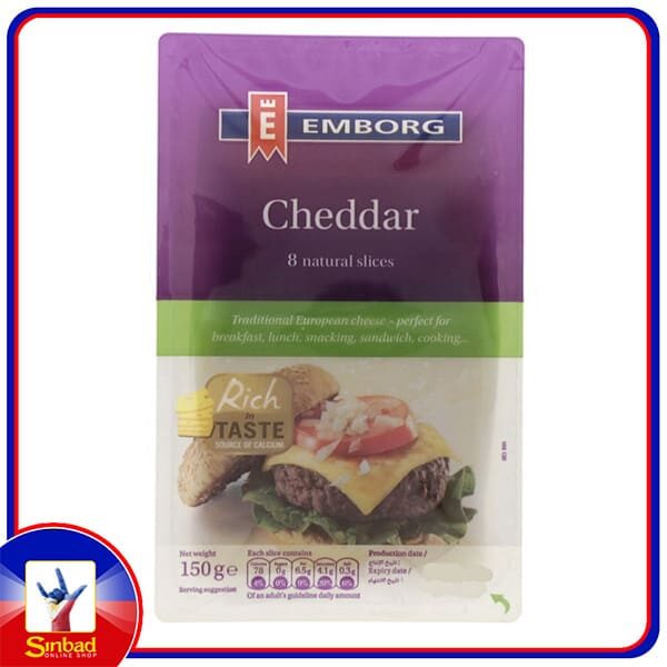 Emborg Cheddar Cheese Slices 150g