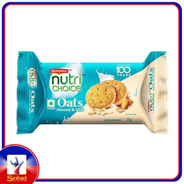 Britannia Nutri Choice Oat Cookies - Milk & Almond 75gm