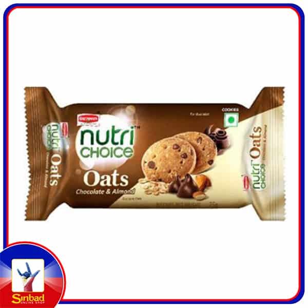 Britannia Nutri Choice Oat Cookies - Chocolate & Almond 75gm