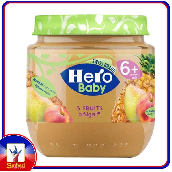 HERO BABY FOOD JAR - 3 FRUITS 125 GM