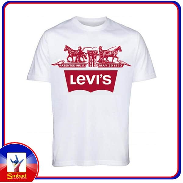 Unisex t-shirt, printed with the levis logo-white color